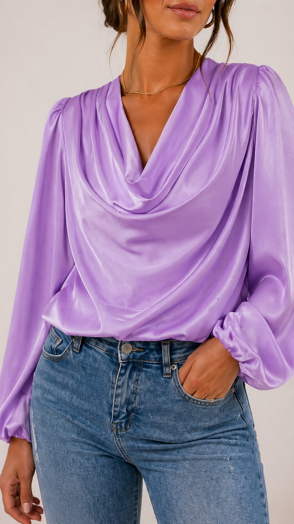 ELISE Draped Chiffon Shirt