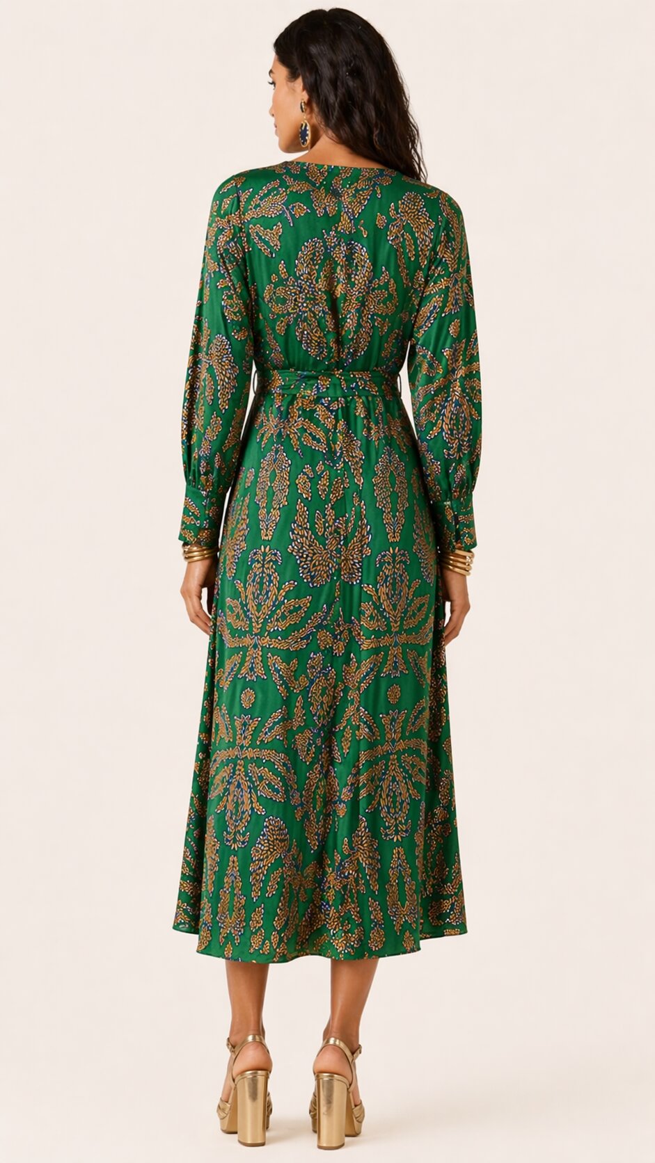 ELARA Long Sleeve Midi Dress