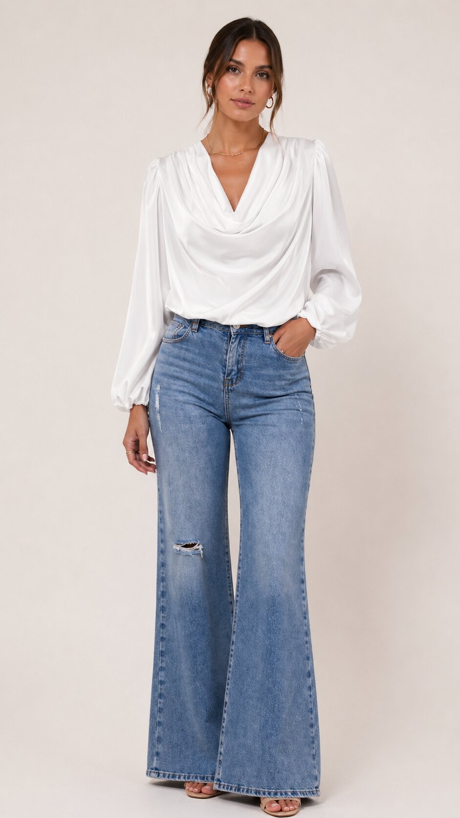 ELISE Draped Chiffon Shirt
