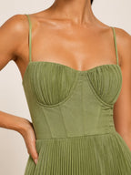 ARIELLA Pleated Maxi Dress