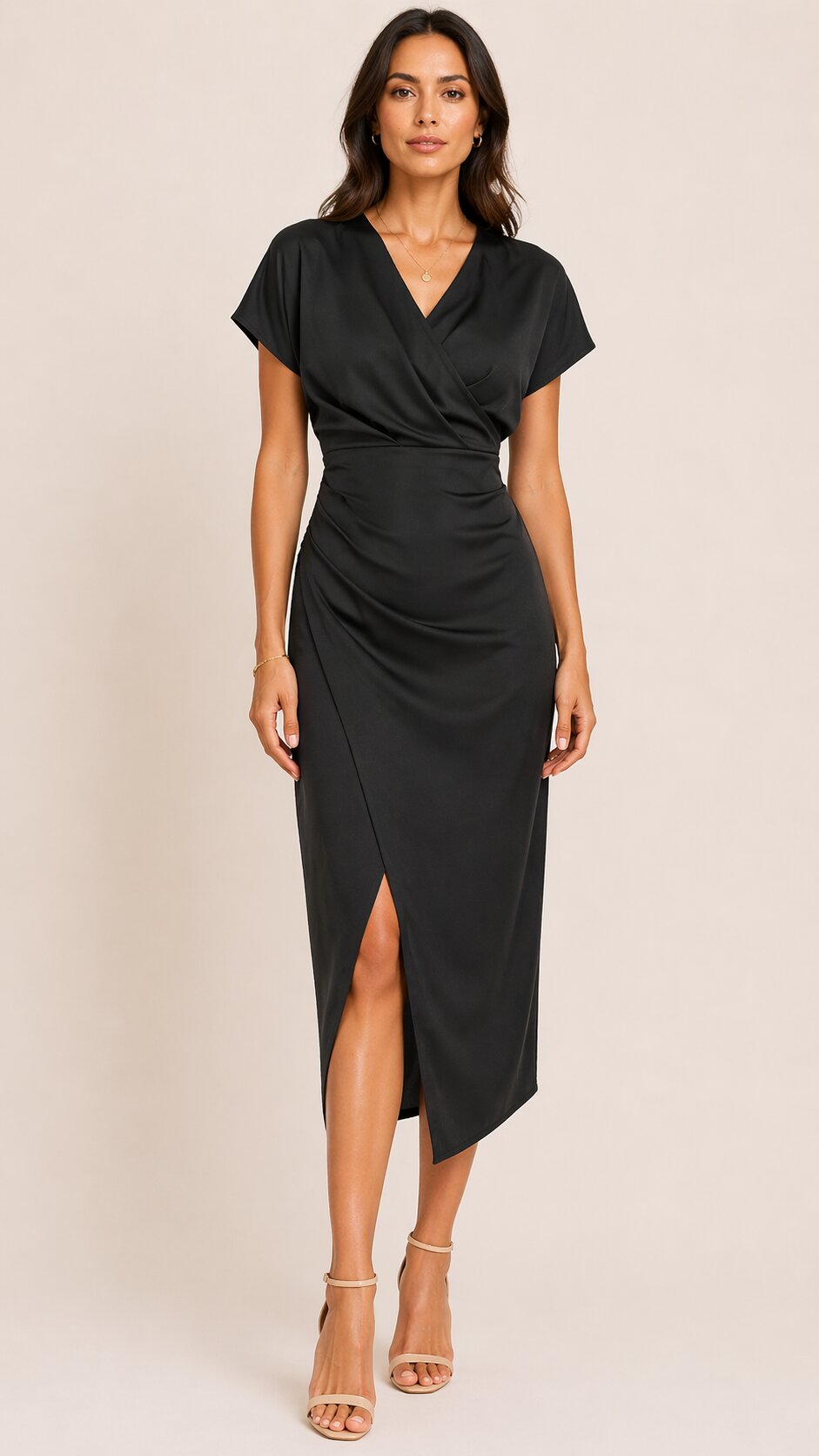 VARENA Draped Midi Dress