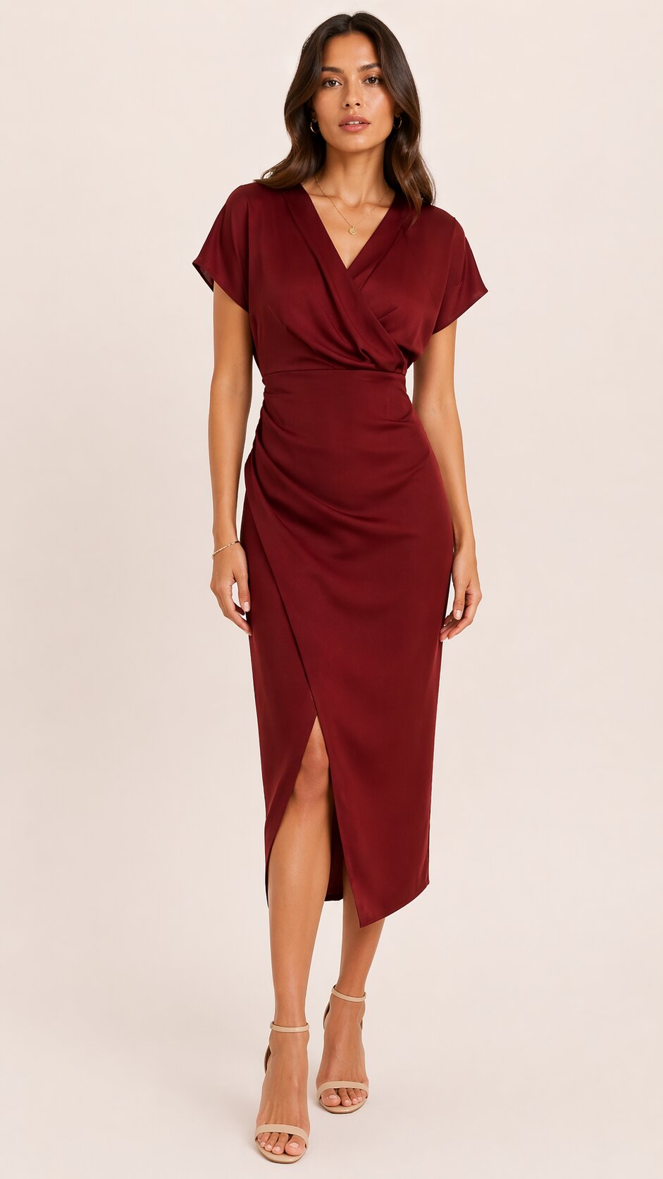 VARENA Draped Midi Dress