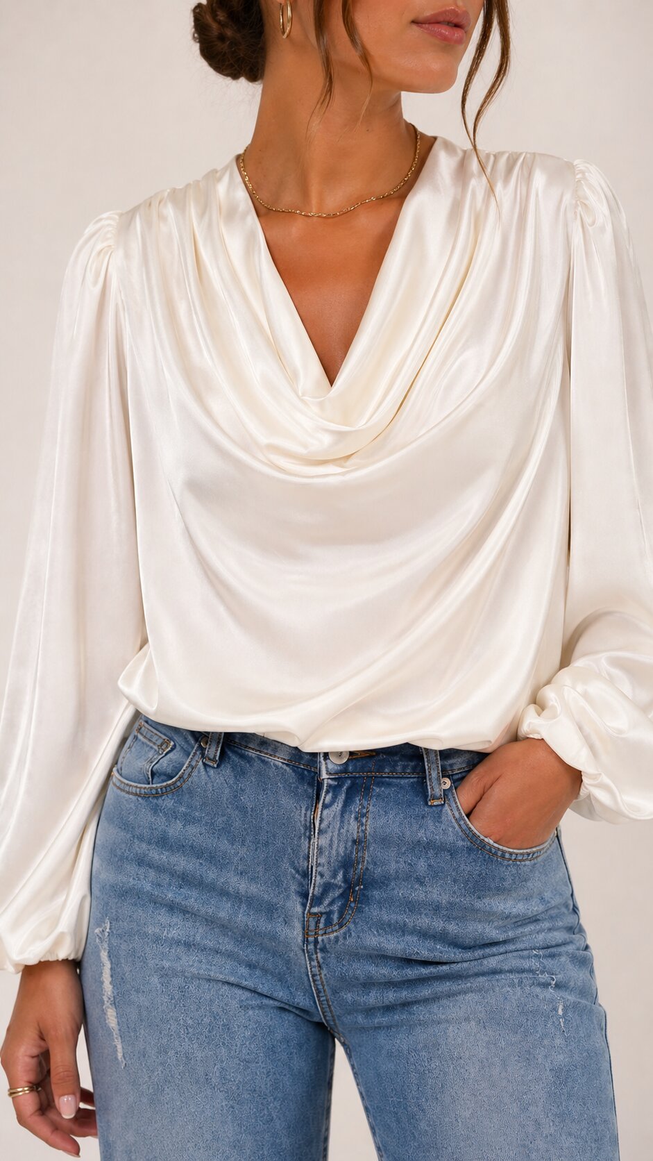 ELISE Draped Chiffon Shirt