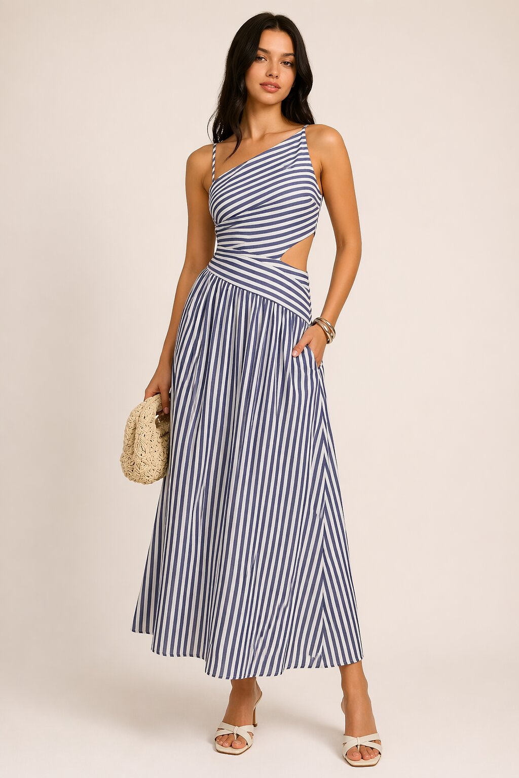 SERENA Striped Maxi Dress