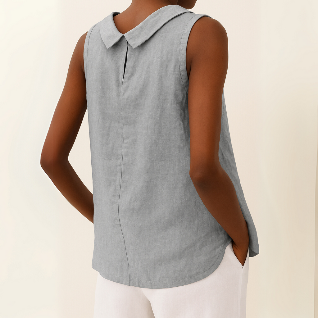 Carey Sleeveless Roll Collar Top