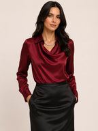 ROSALIA Satin Draped Shirt