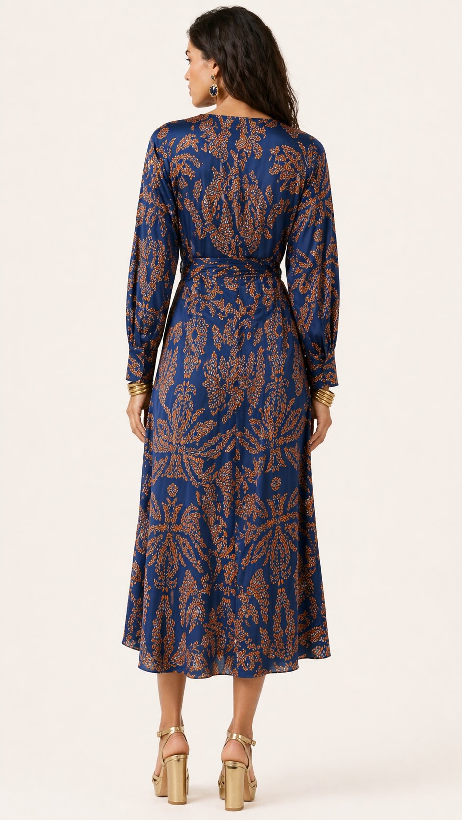 ELARA Long Sleeve Midi Dress