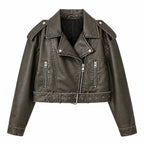 VALORA Cropped Leather Jacket