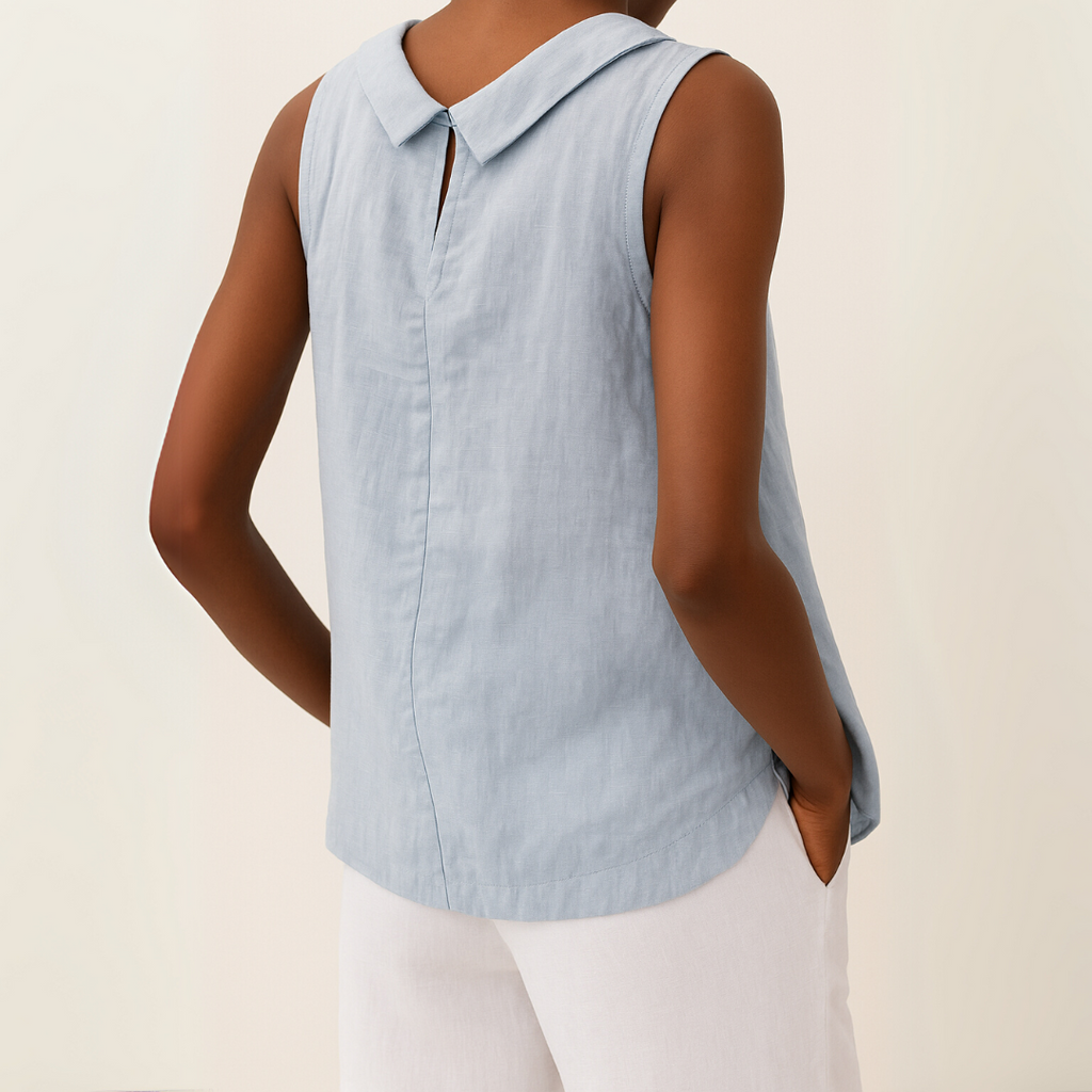 Carey Sleeveless Roll Collar Top
