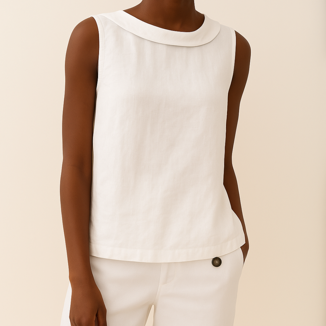 Carey Sleeveless Roll Collar Top