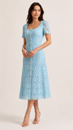 CELURA Embroidered Lace Dress