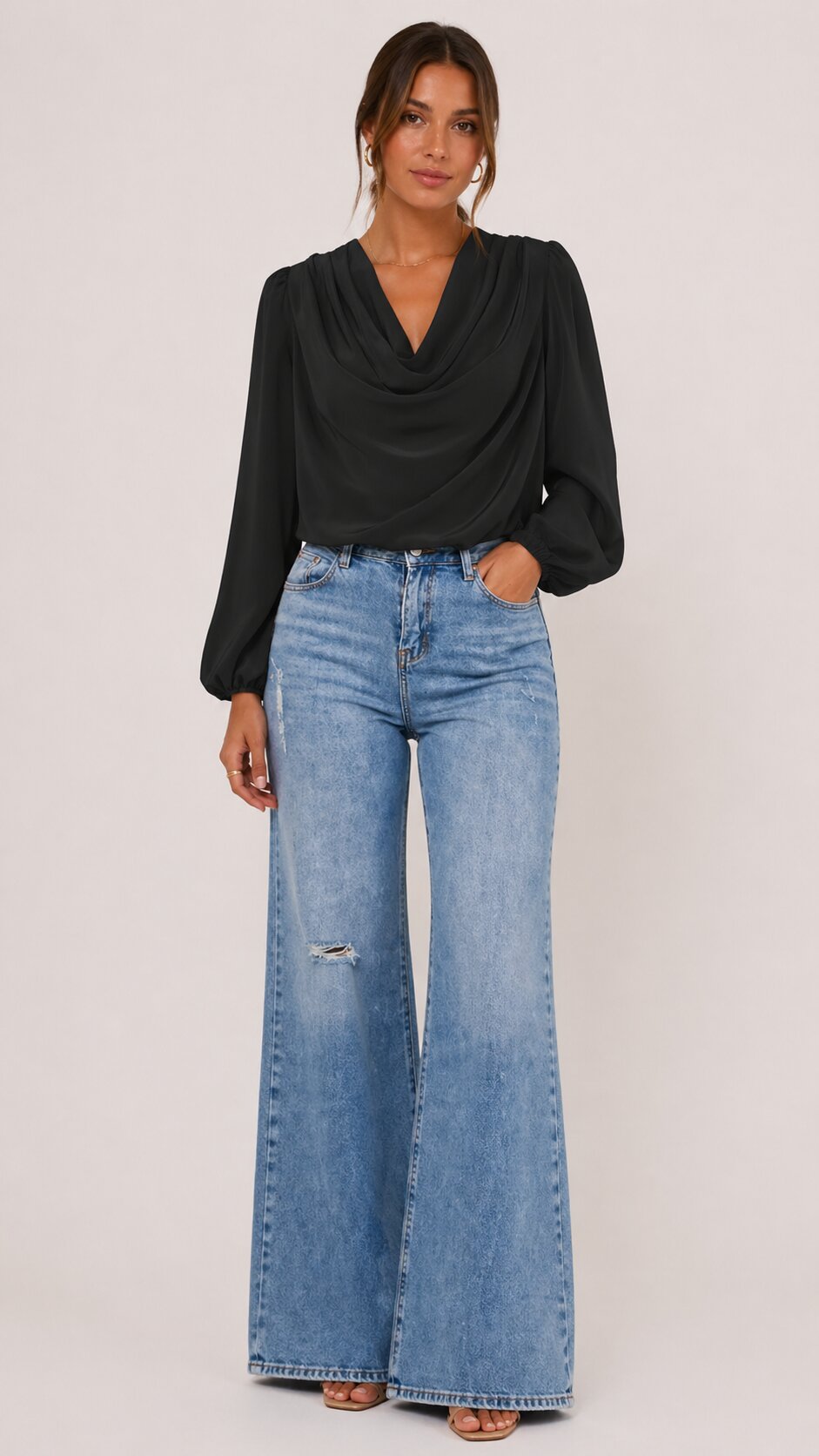 ELISE Draped Chiffon Shirt