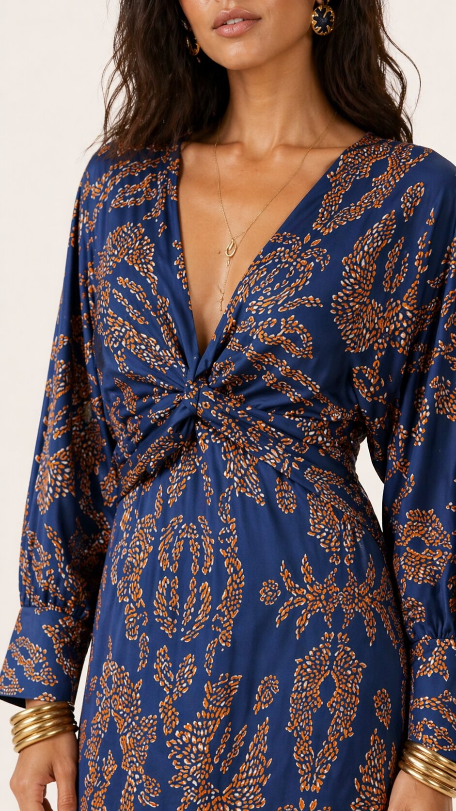 ELARA Long Sleeve Midi Dress