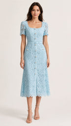 CELURA Embroidered Lace Dress