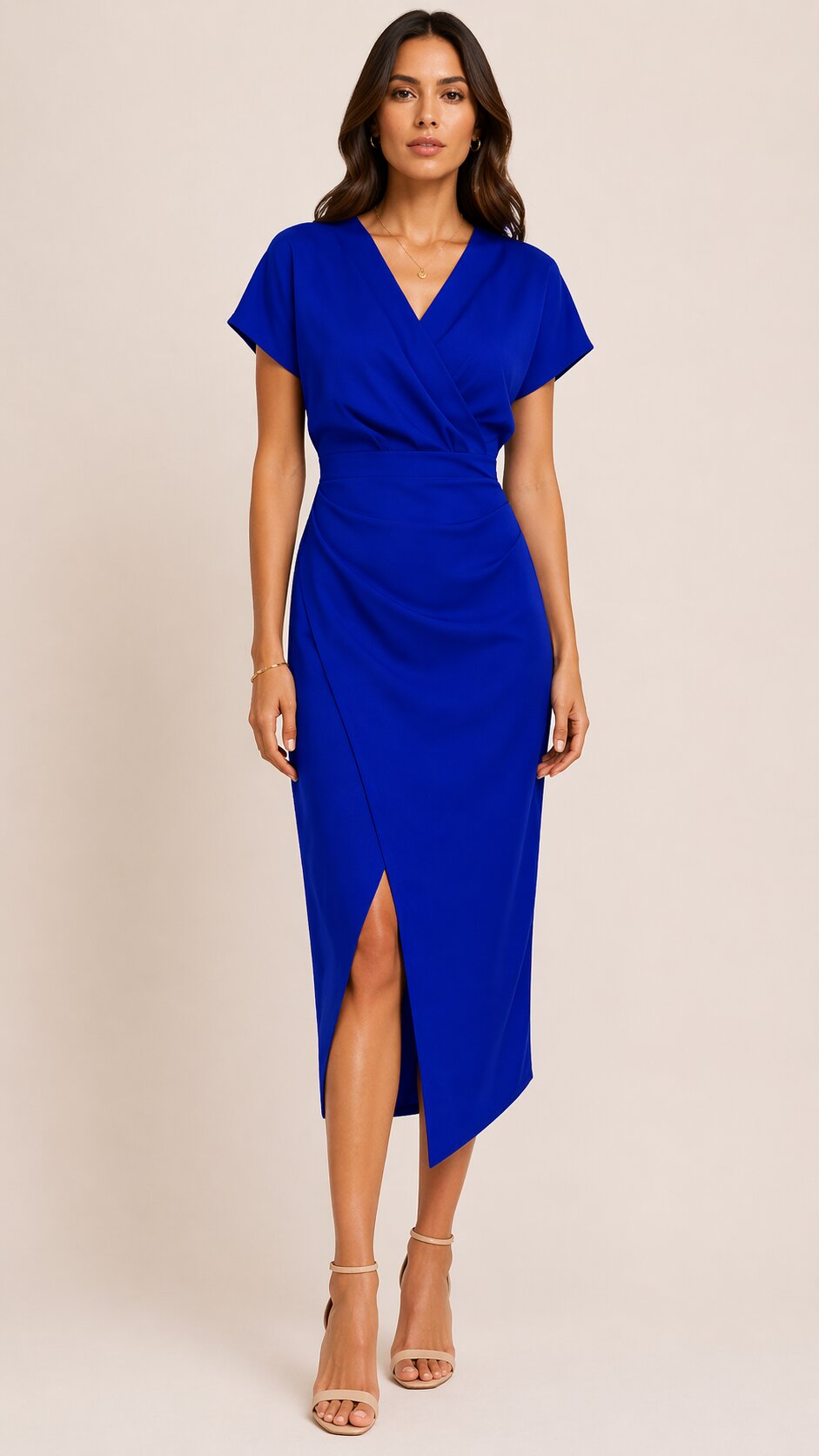 VARENA Draped Midi Dress