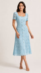 CELURA Embroidered Lace Dress