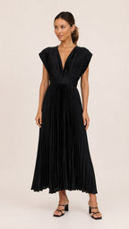 DELIA Pleated Midi Dress