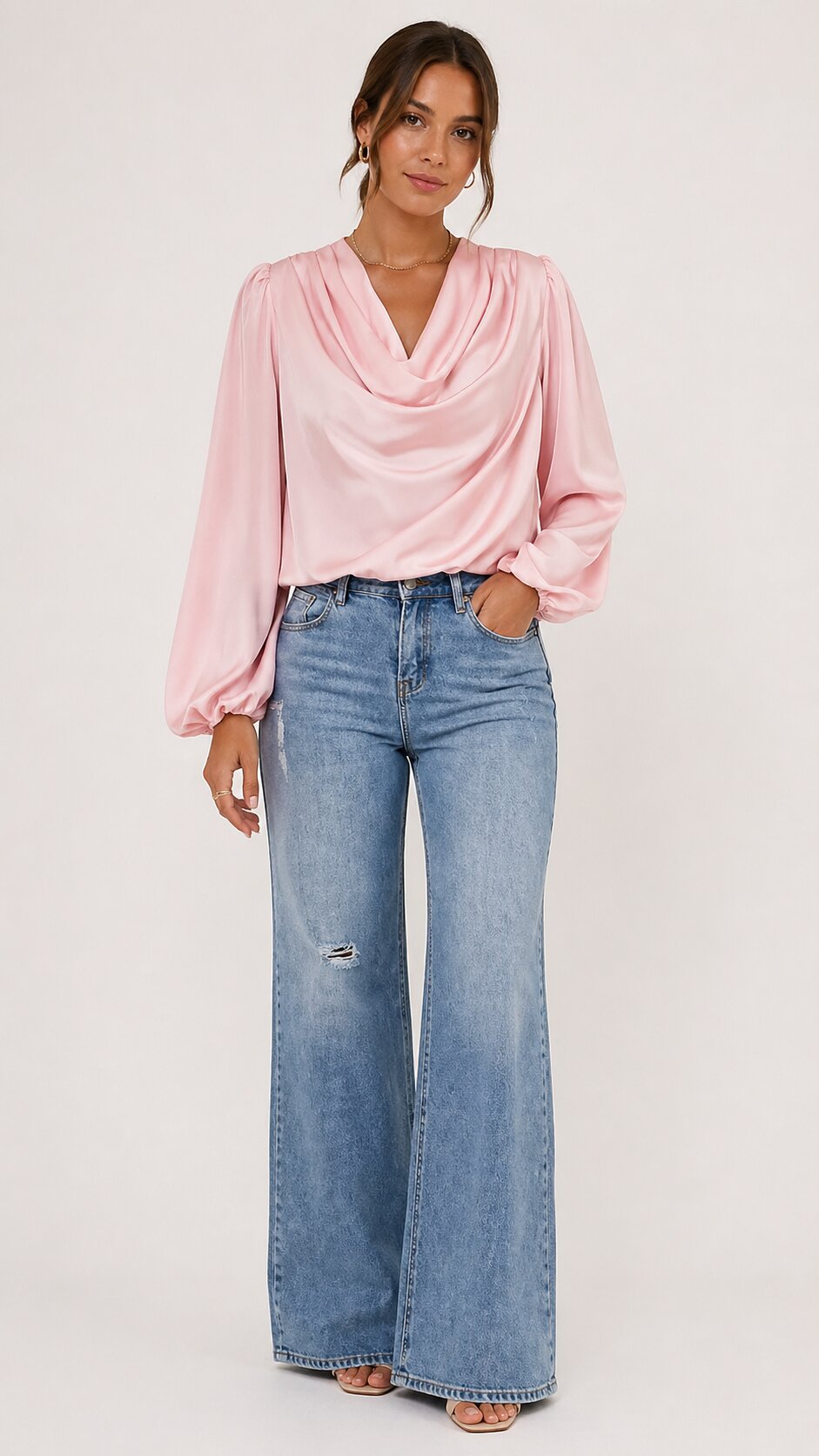 ELISE Draped Chiffon Shirt