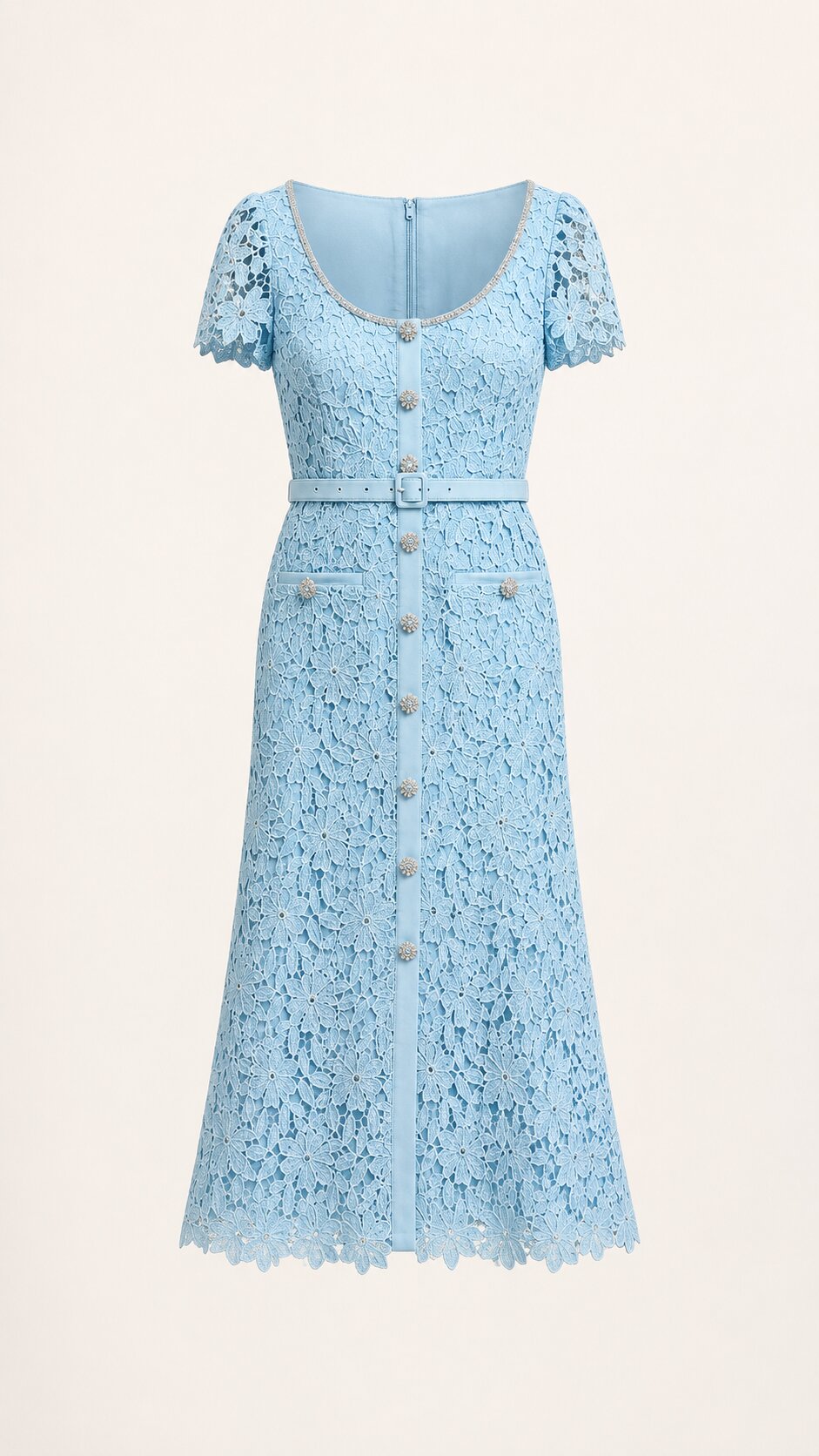 CELURA Embroidered Lace Dress