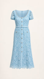 CELURA Embroidered Lace Dress