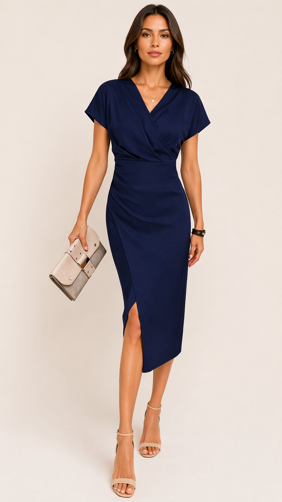 VARENA Draped Midi Dress