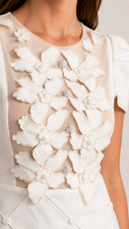 ÉLODIE Floral Appliqué Mini Dress