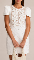 ÉLODIE Floral Appliqué Mini Dress
