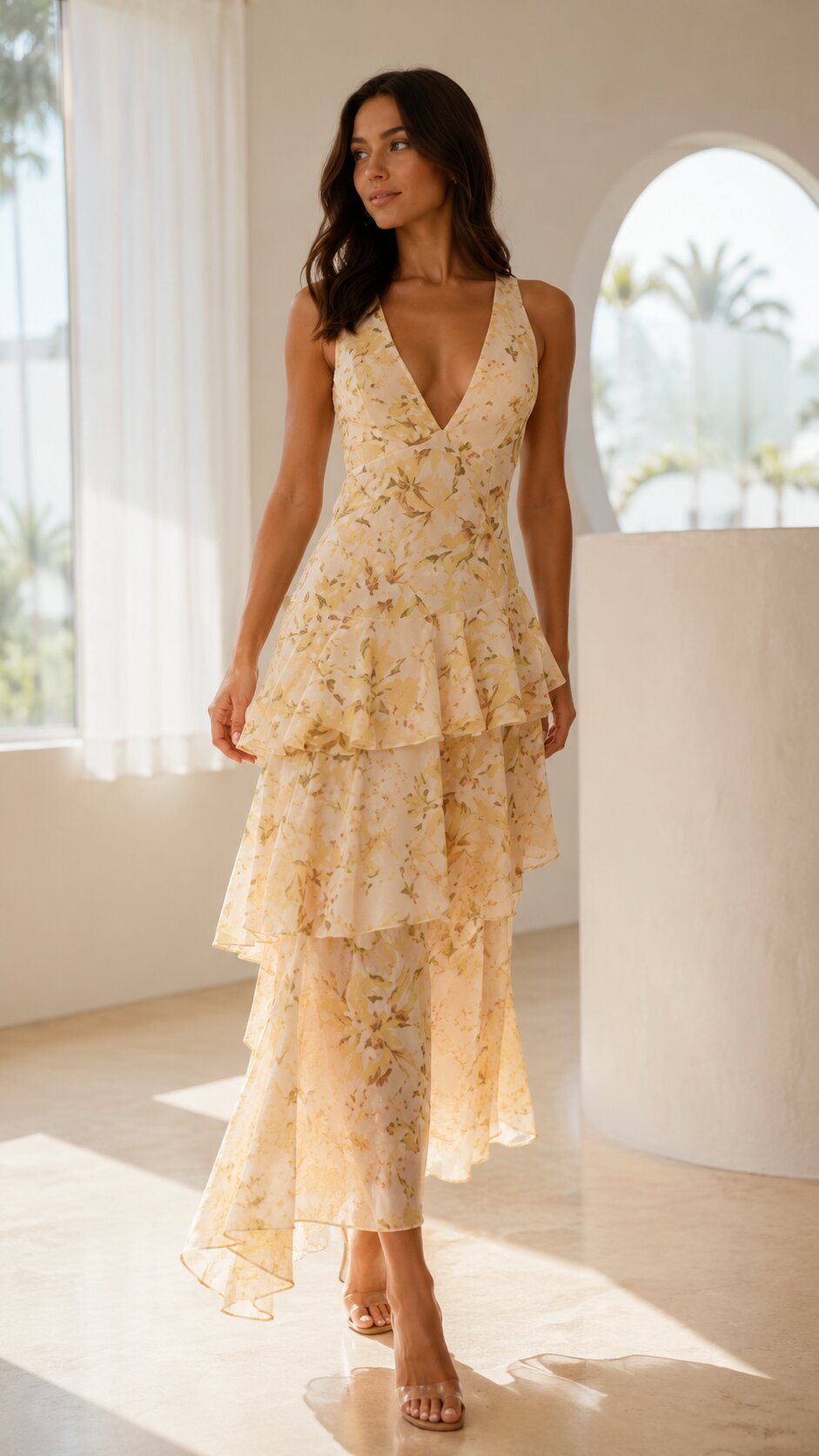 ISABELLA | Women's Chic Tiered Maxi Wedding Guest Dress