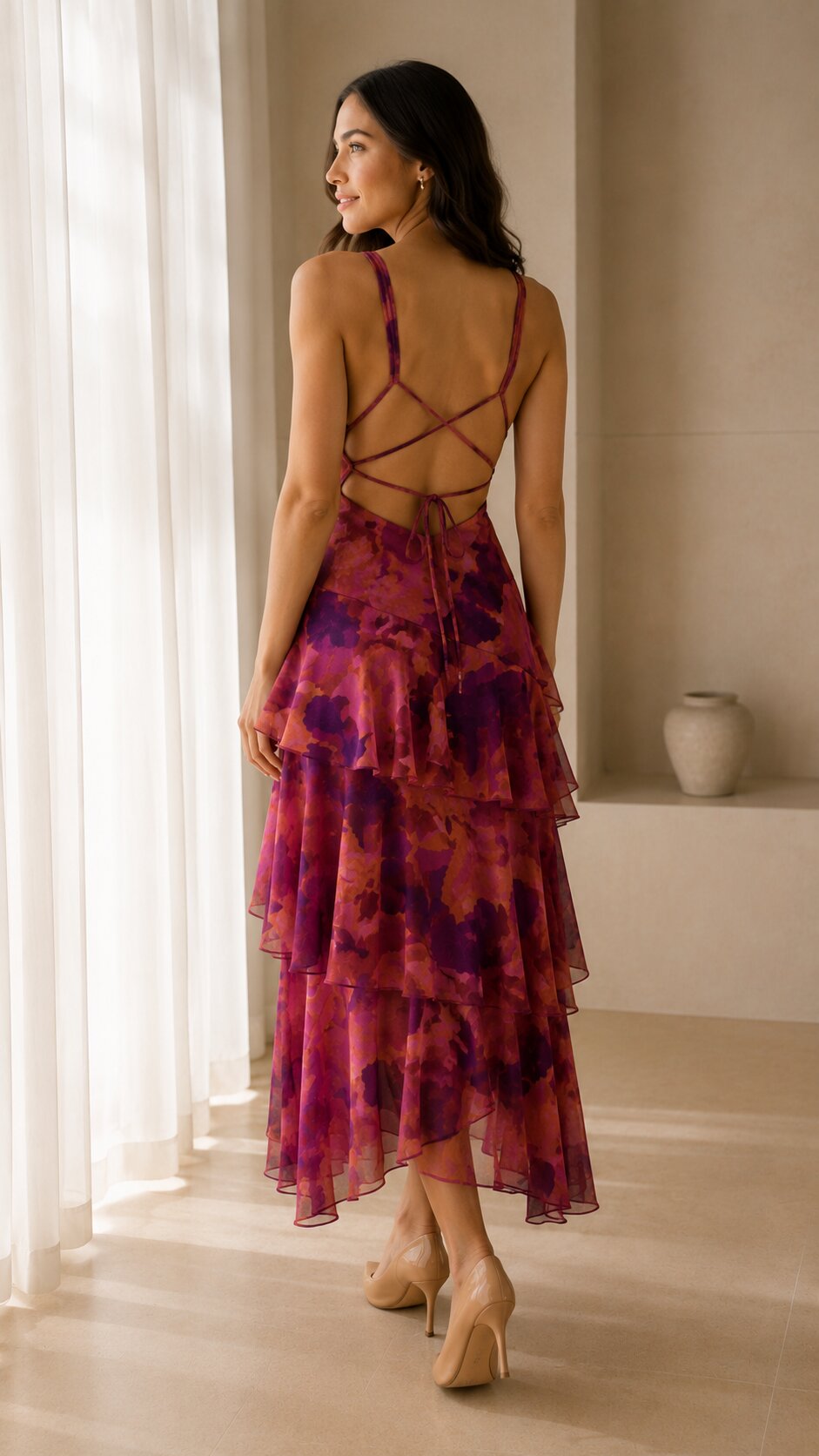 ISABELLA | Women's Chic Tiered Maxi Wedding Guest Dress