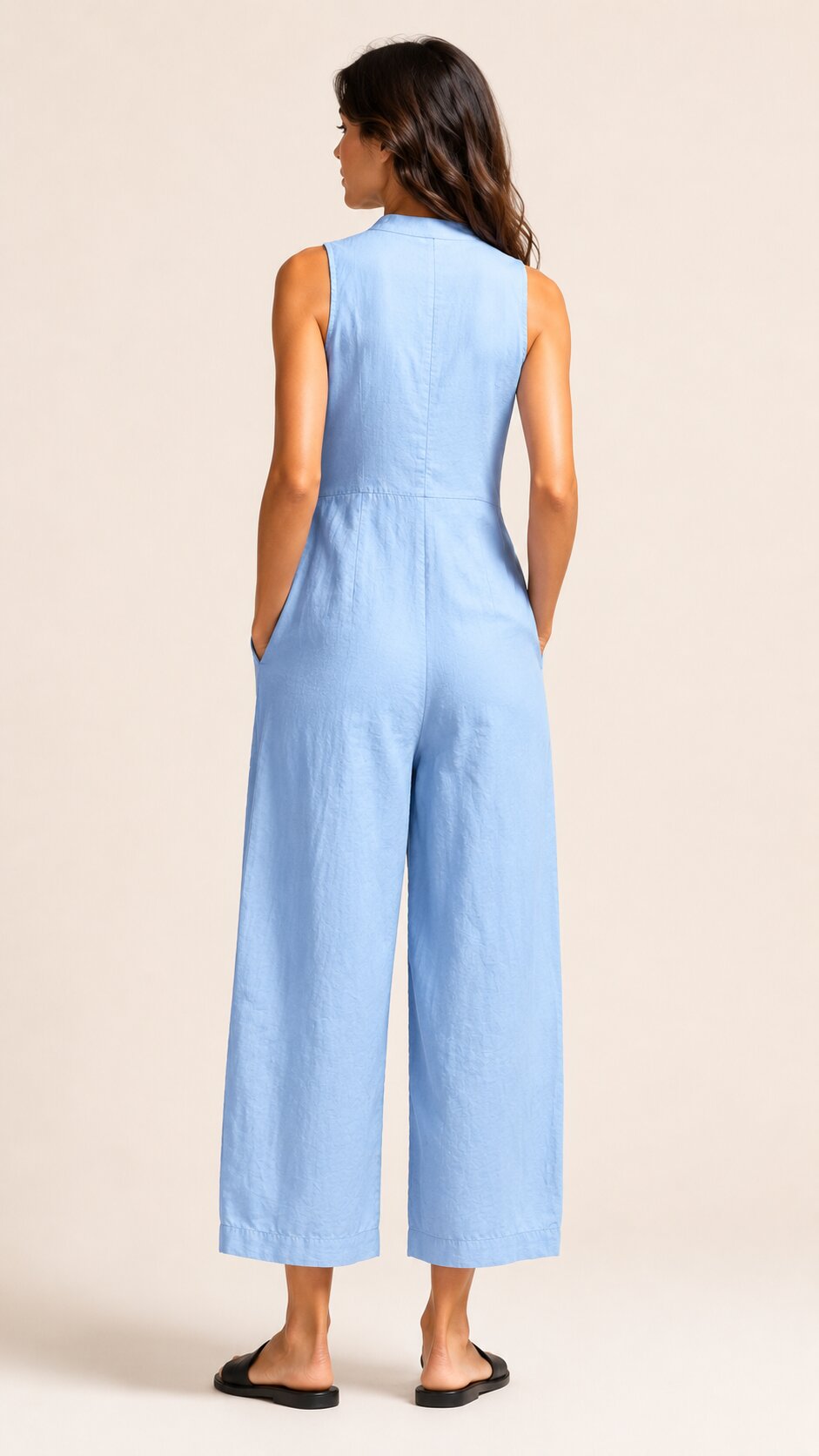 LUCY Sleeveless Linen Blend Jumpsuit
