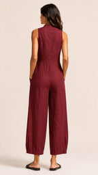 LUCY Sleeveless Linen Blend Jumpsuit