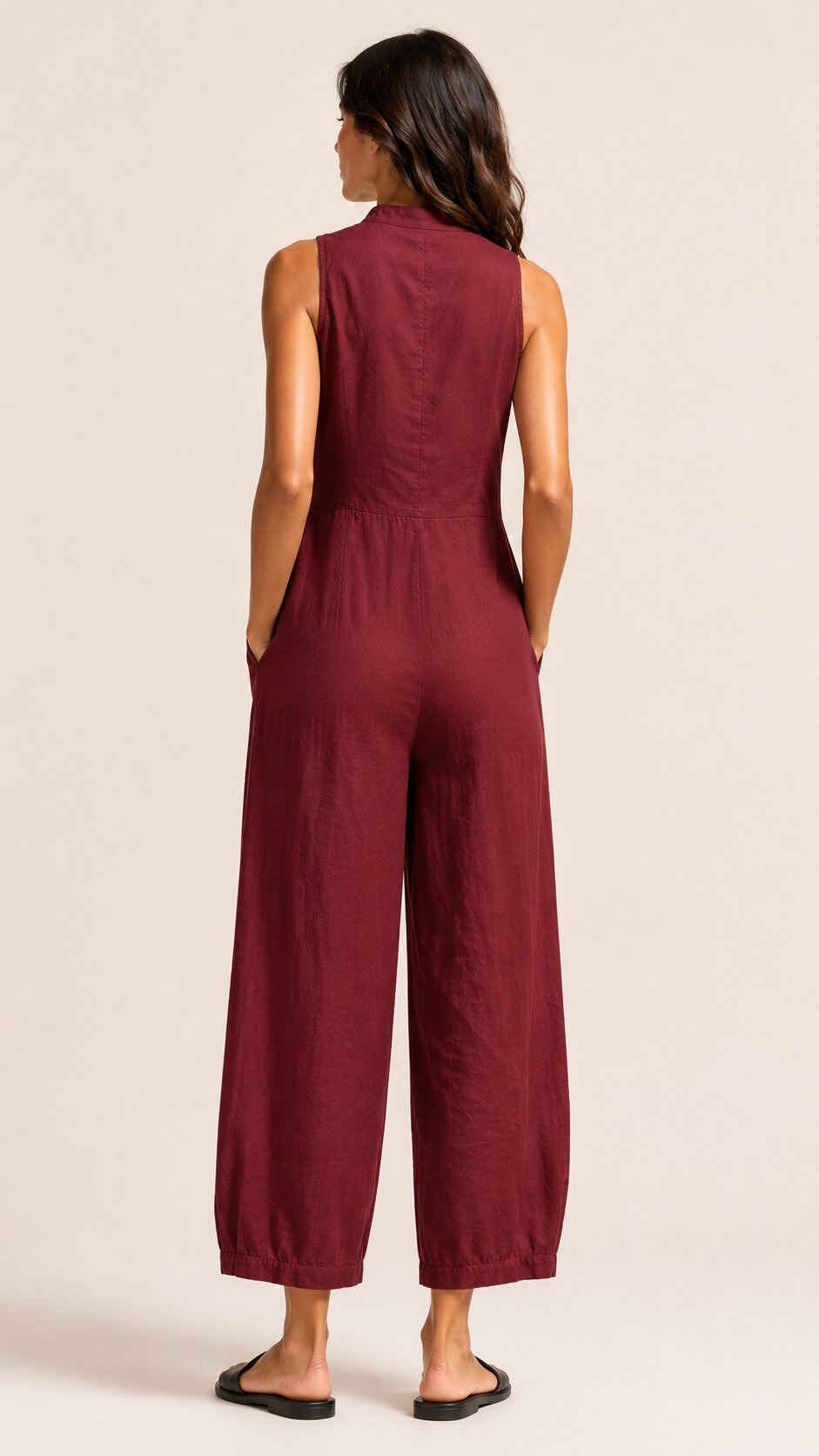 LUCY Sleeveless Linen Blend Jumpsuit