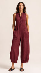 LUCY Sleeveless Linen Blend Jumpsuit