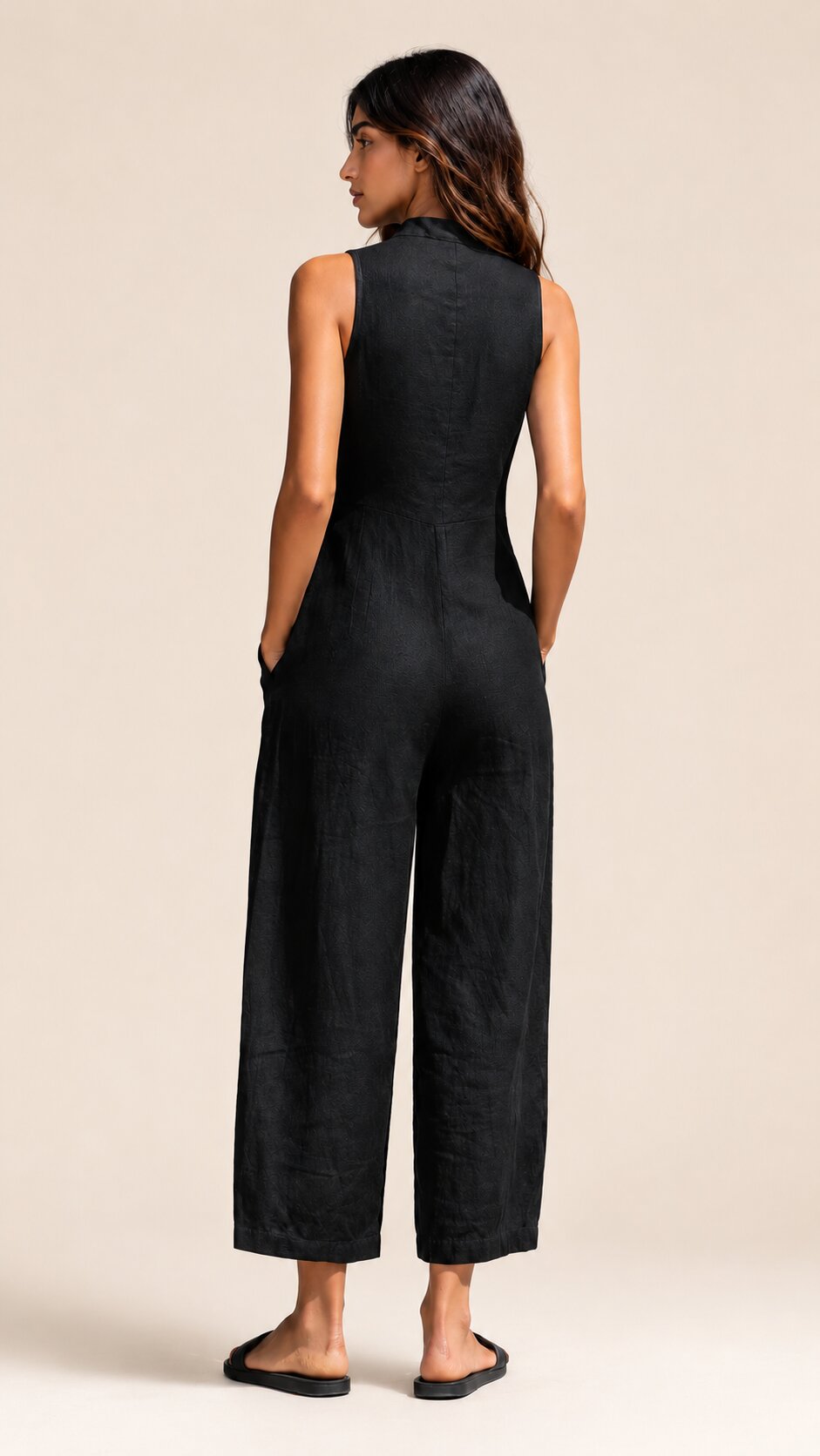LUCY Sleeveless Linen Blend Jumpsuit
