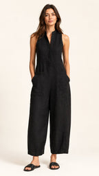 LUCY Sleeveless Linen Blend Jumpsuit