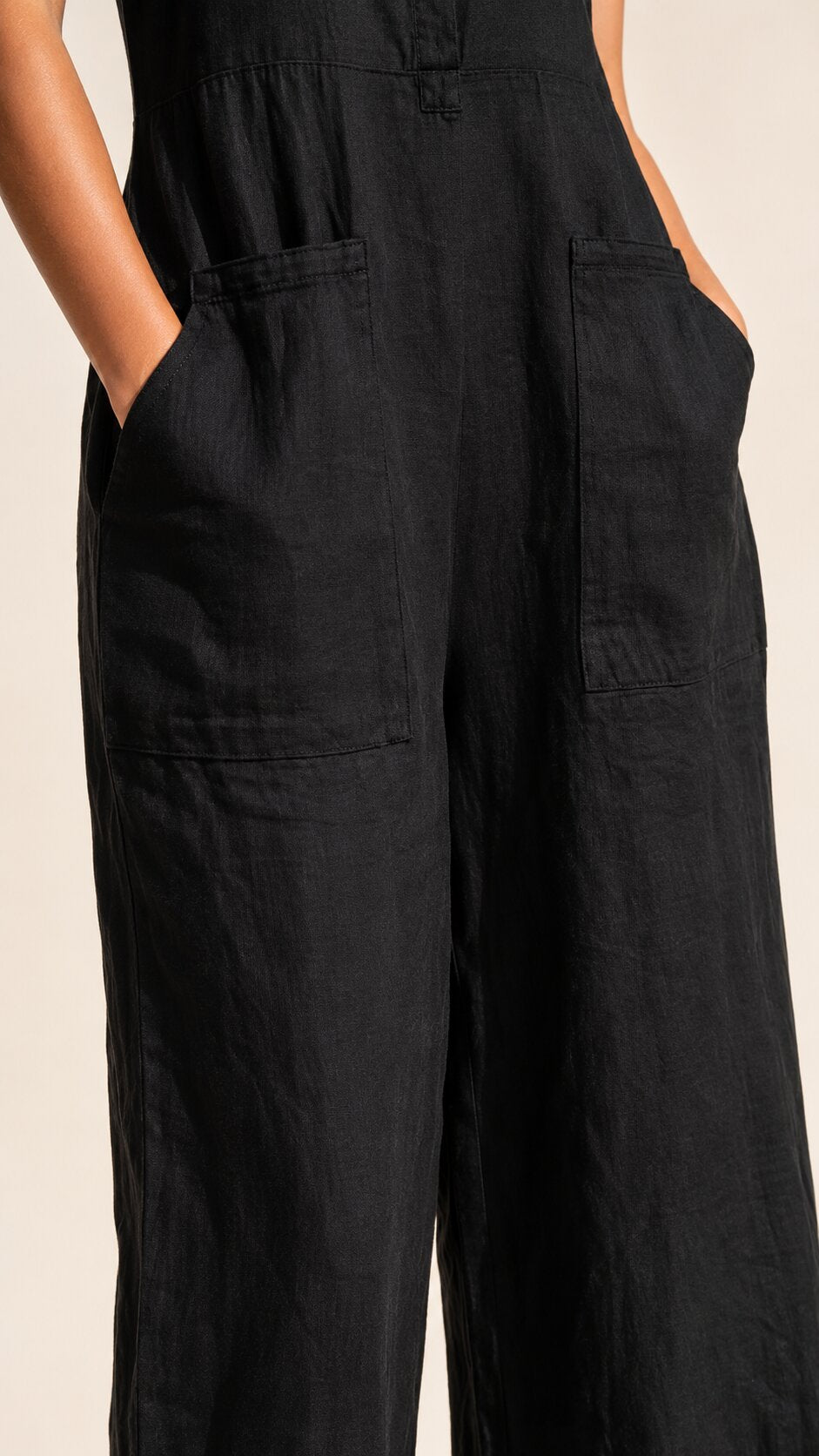 LUCY Sleeveless Linen Blend Jumpsuit