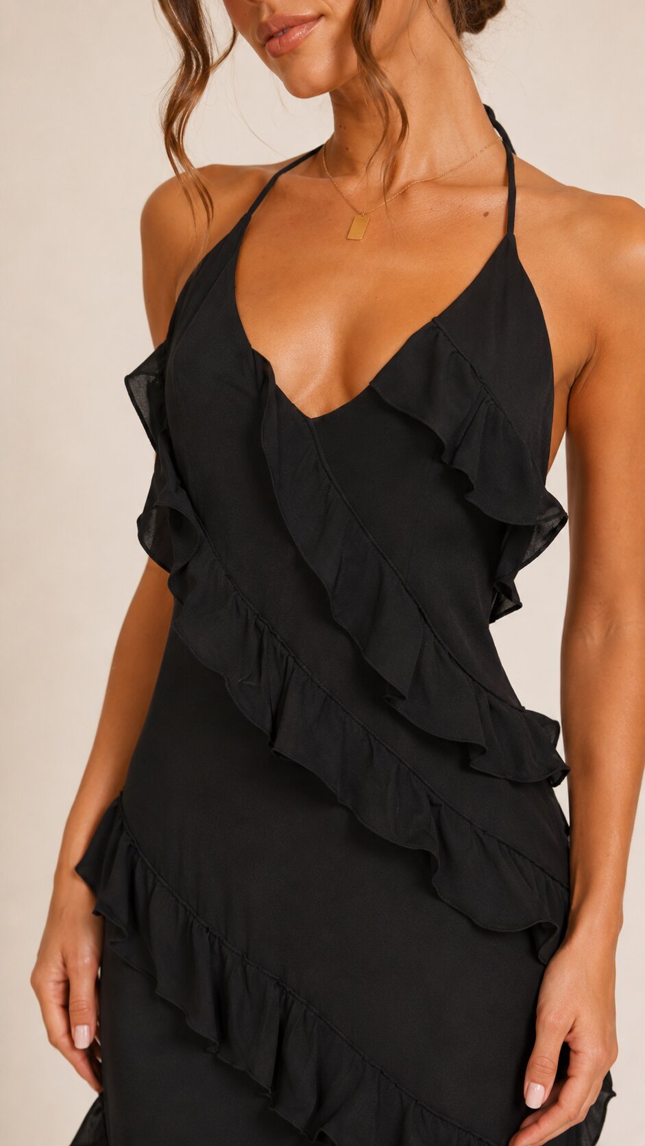 MIRELLE Tiered Ruffle Maxi Dress