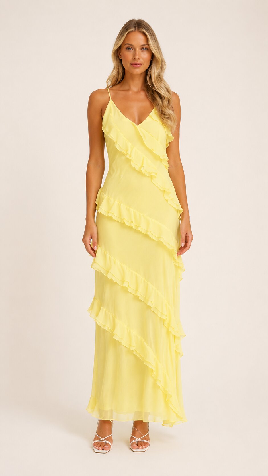 MIRELLE Tiered Ruffle Maxi Dress
