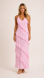 MIRELLE Tiered Ruffle Maxi Dress