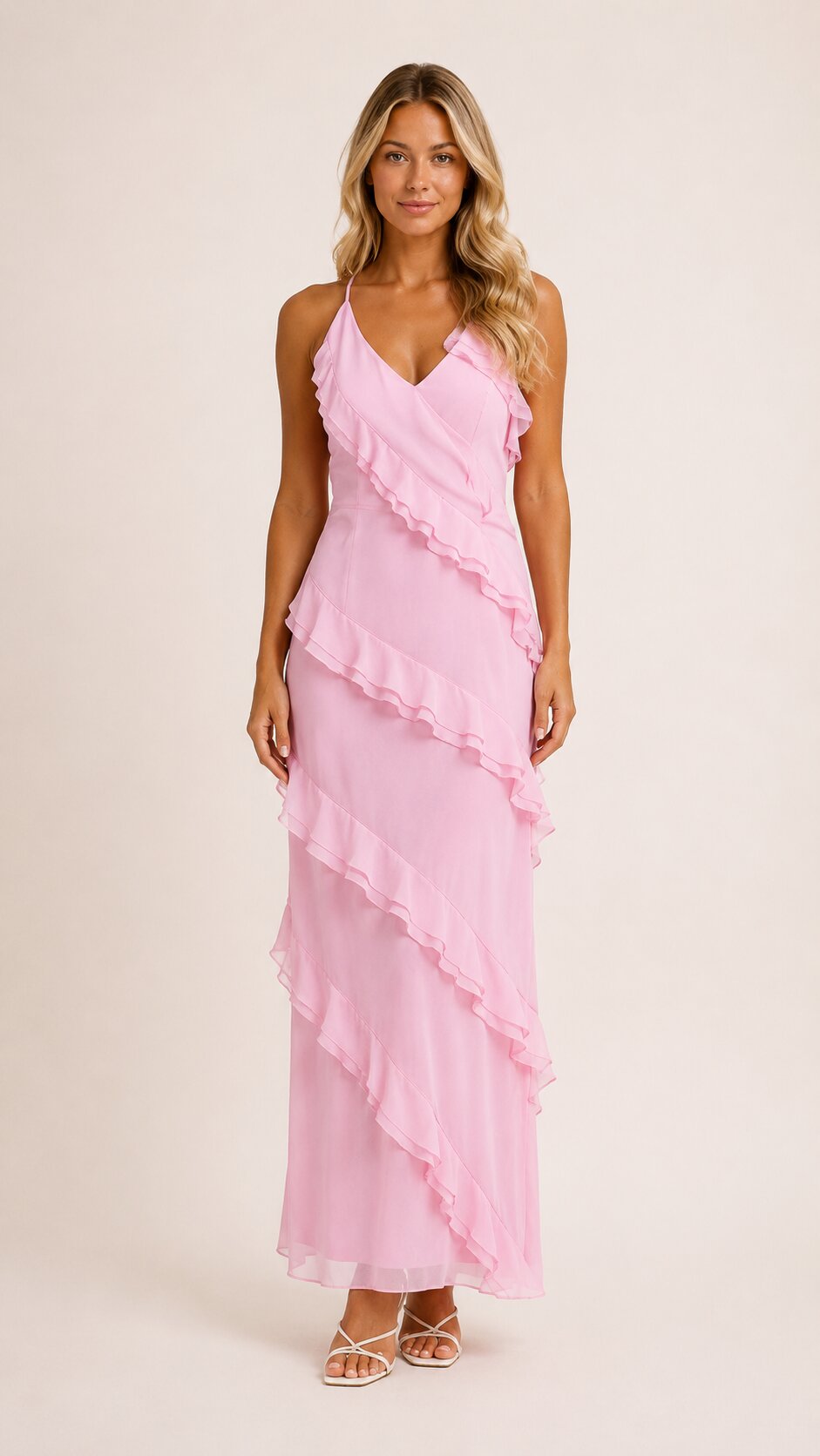MIRELLE Tiered Ruffle Maxi Dress