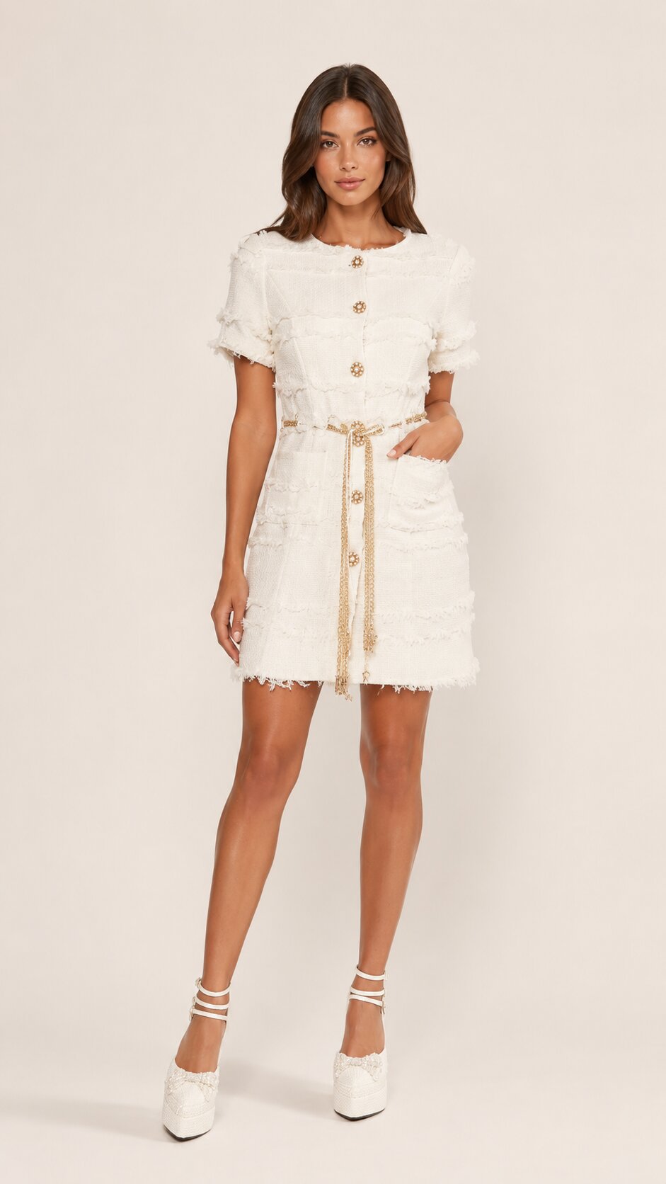 MONÉT Pearl Tweed Mini Dress