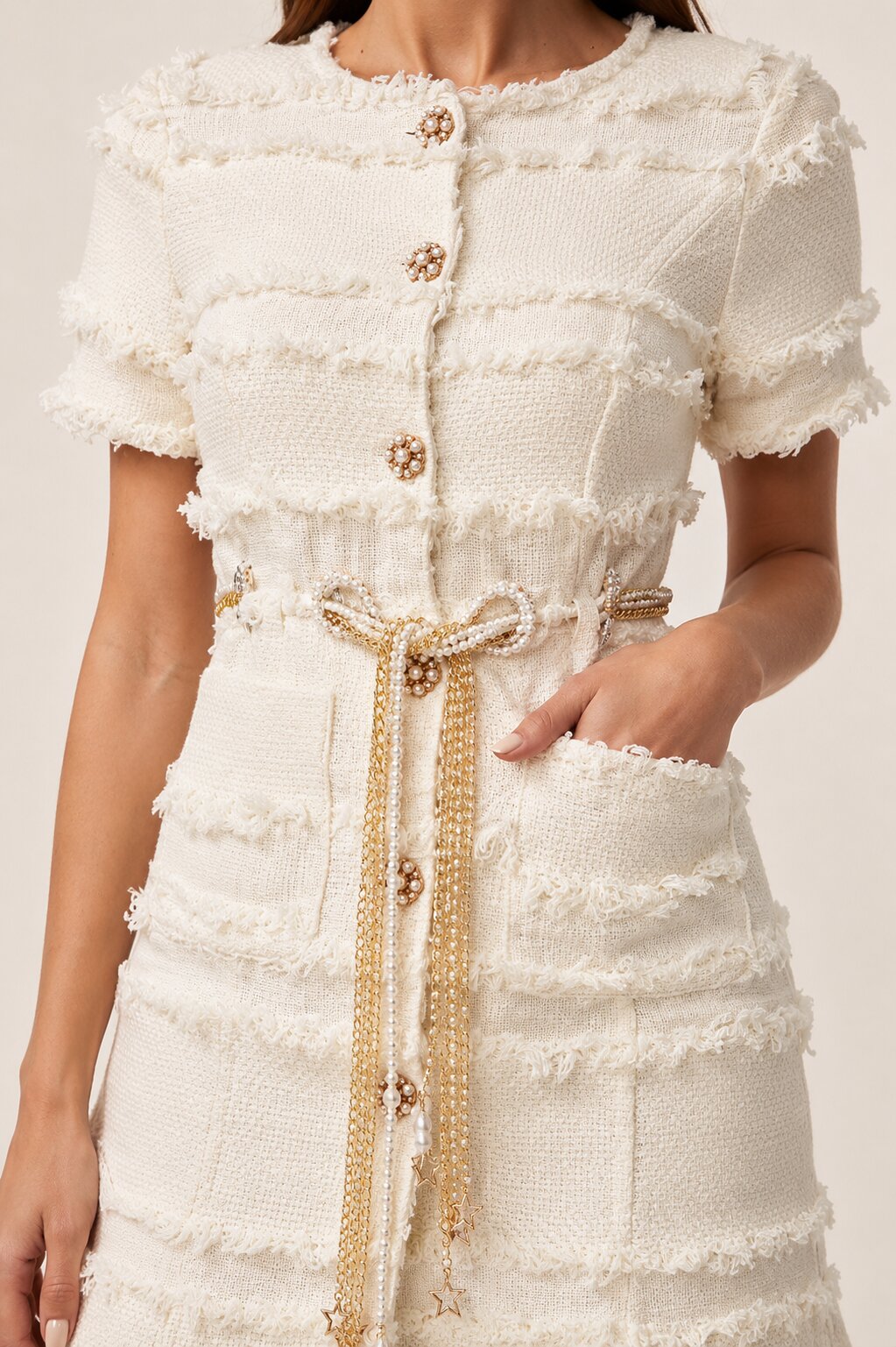 MONÉT Pearl Tweed Mini Dress