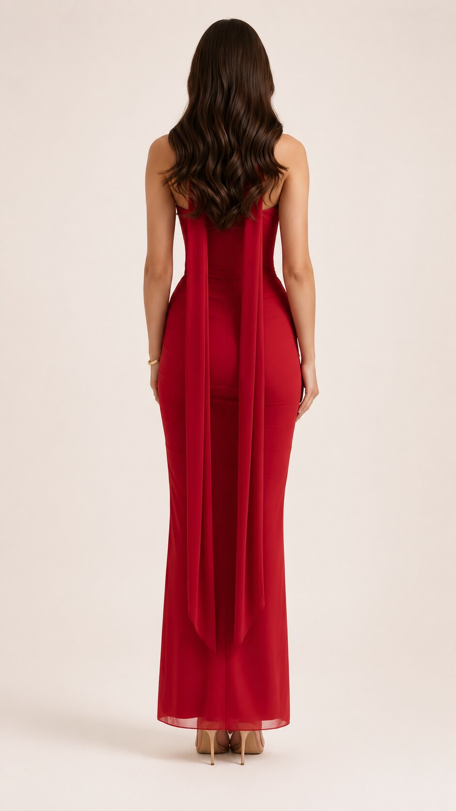 Malibu Mesh Corset & Maxi Skirt Set with Neck Scarf