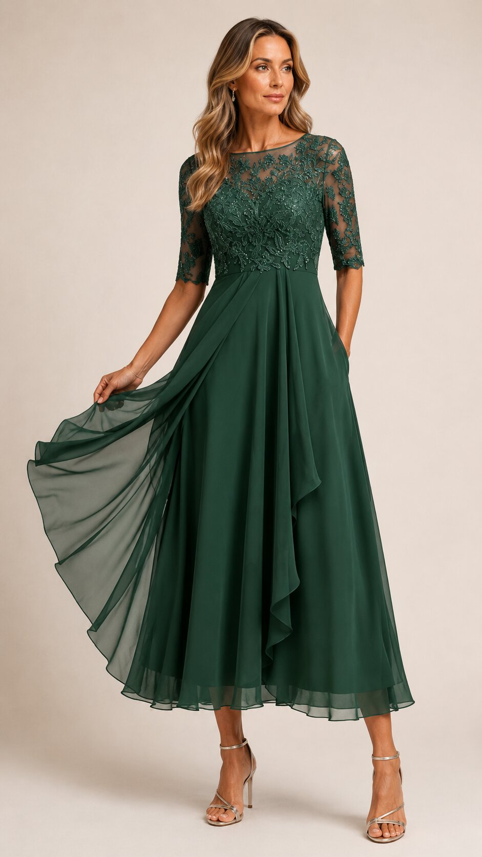 RHODA Lace Midi Dress