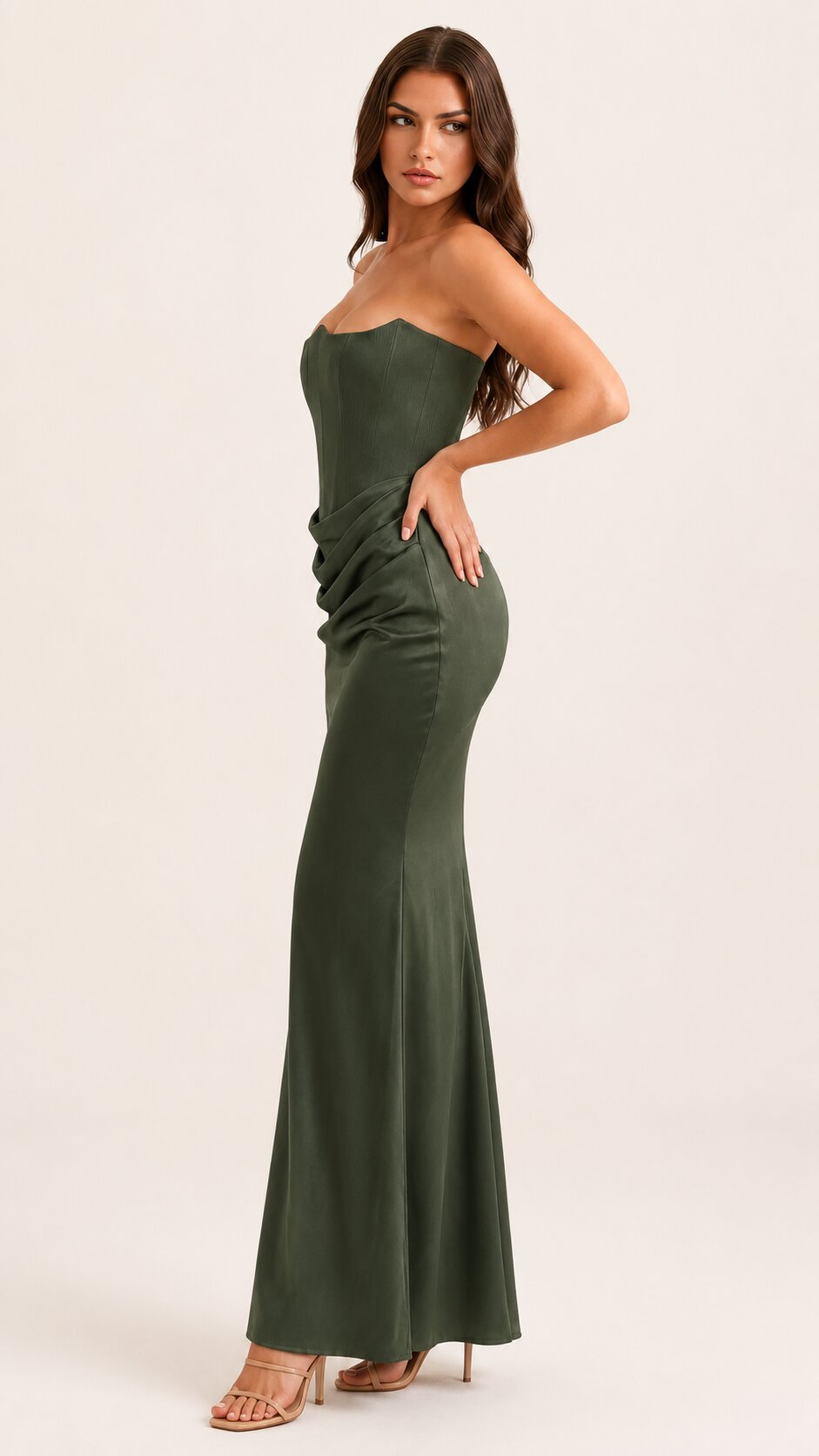 ROSALIE Sculpted Strapless Corset Maxi Dress