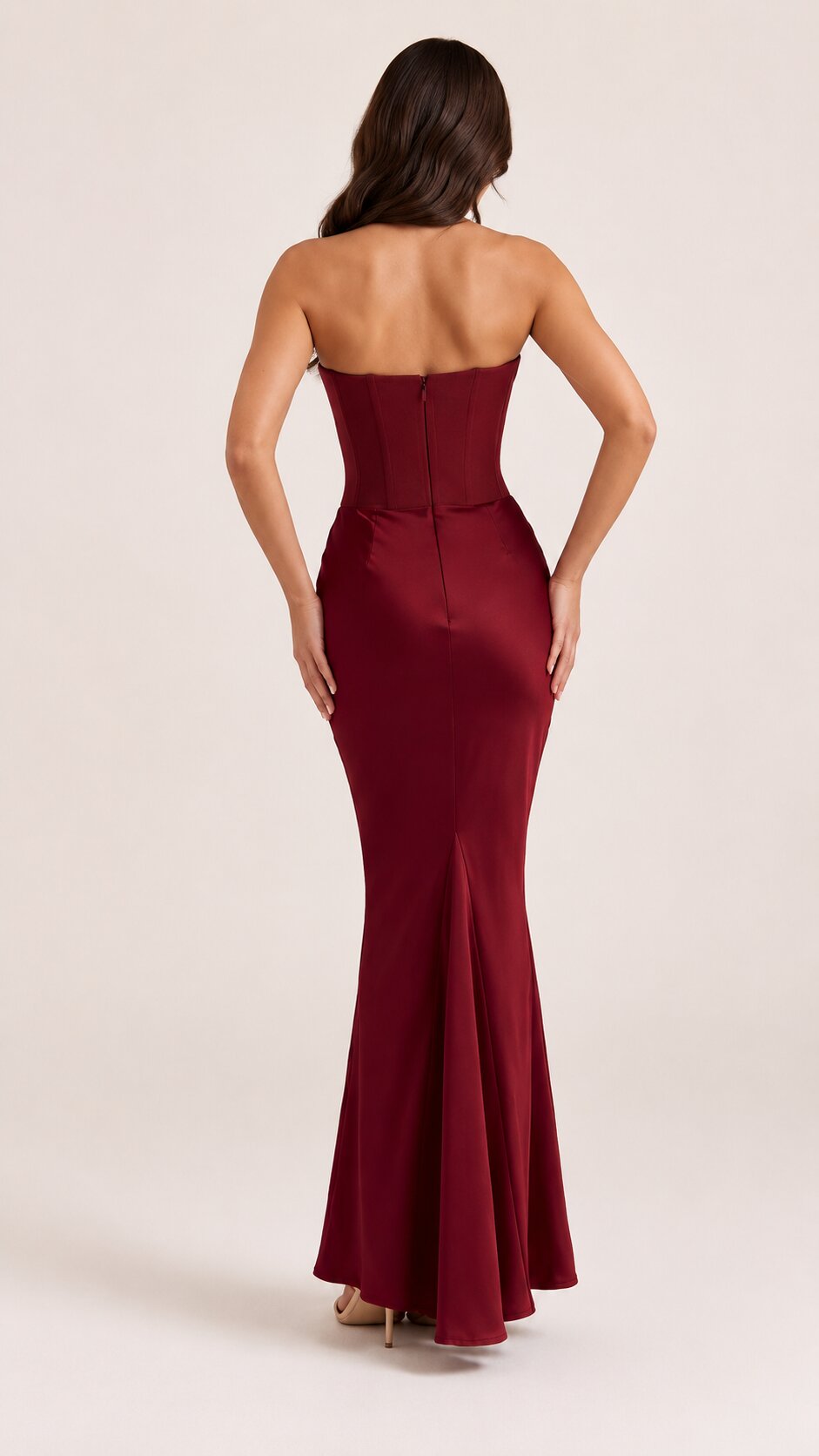 ROSALIE Sculpted Strapless Corset Maxi Dress