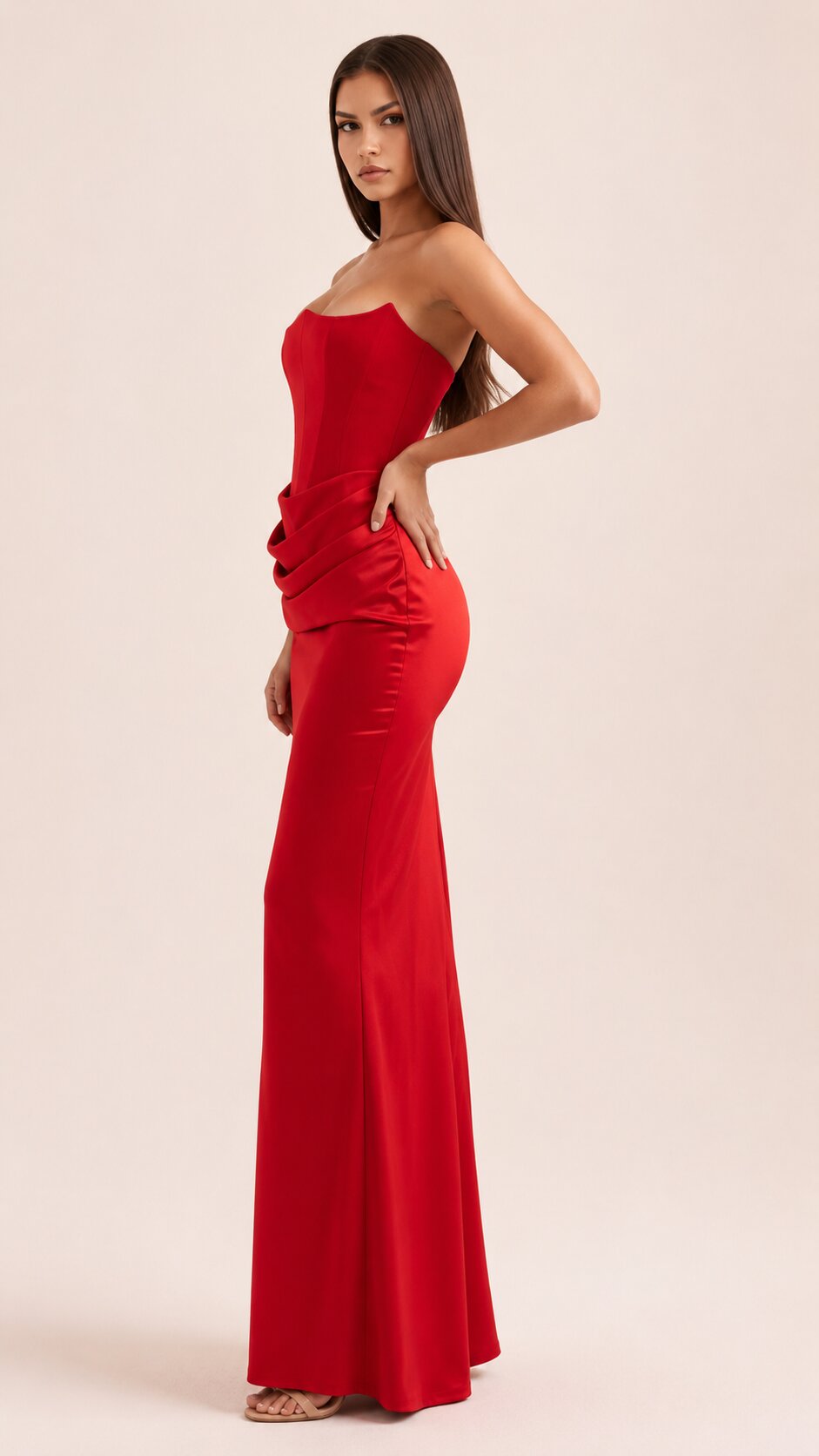 ROSALIE Sculpted Strapless Corset Maxi Dress