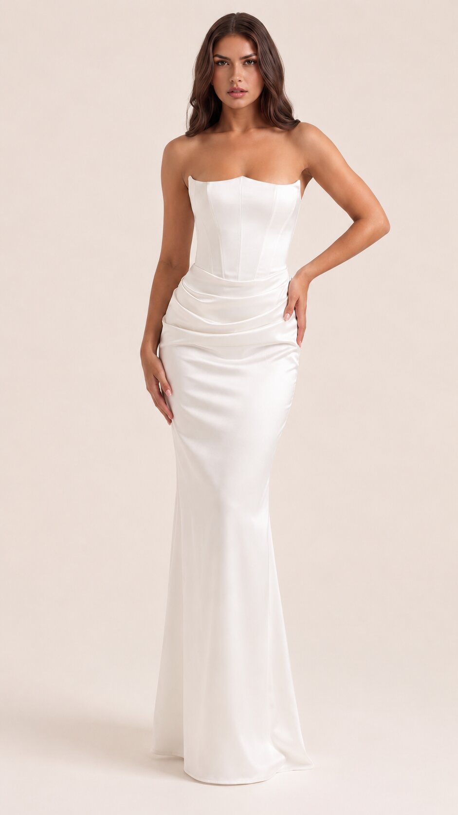 ROSALIE Sculpted Strapless Corset Maxi Dress