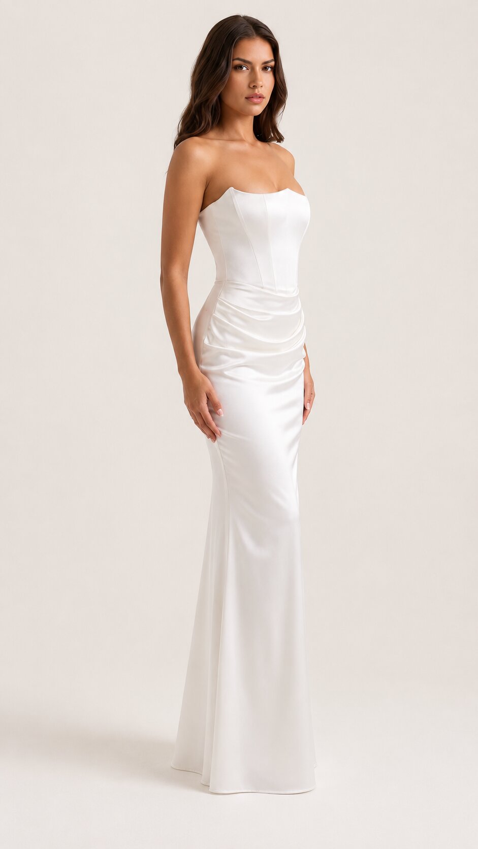 ROSALIE Sculpted Strapless Corset Maxi Dress