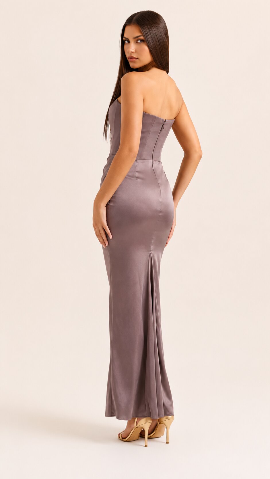 ROSALIE Sculpted Strapless Corset Maxi Dress